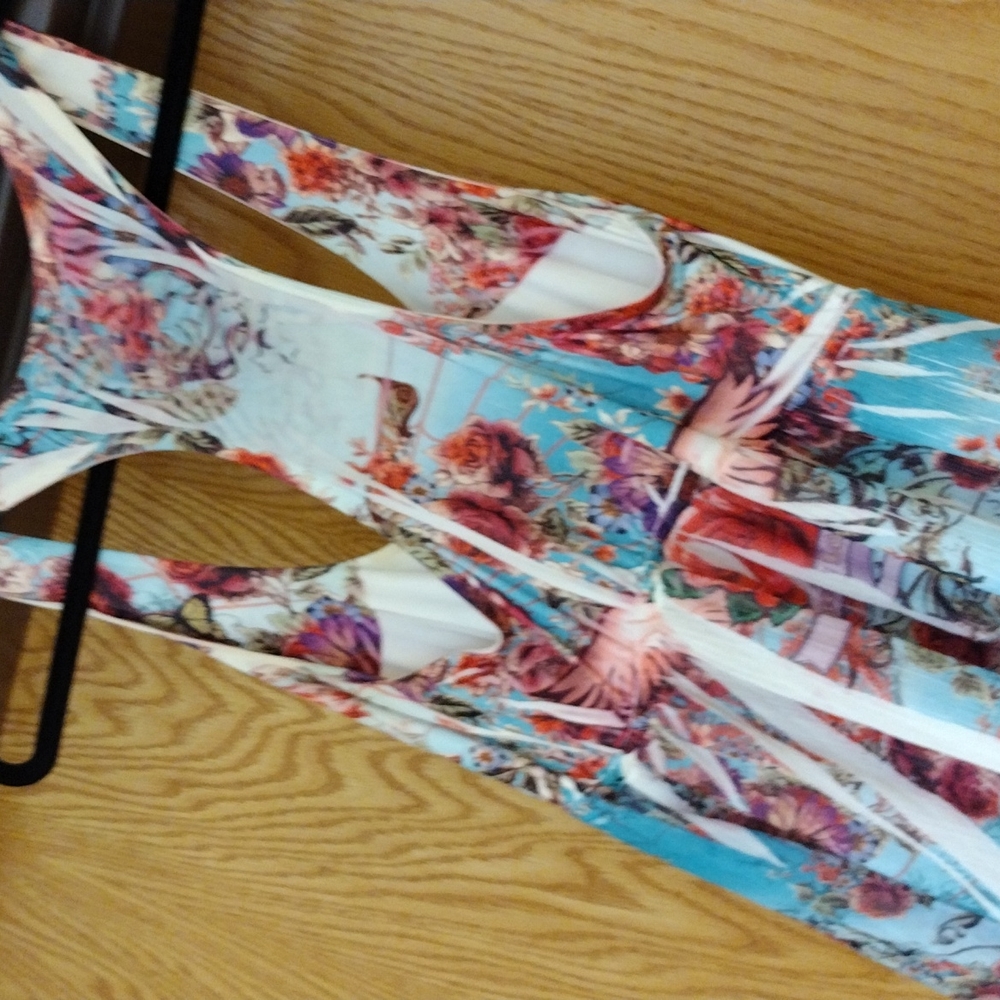 AMAZING ARTSY DRESS! ❤️ S Twelve, would say sz 5...Floral and Rhinestones - Picture 4 of 14